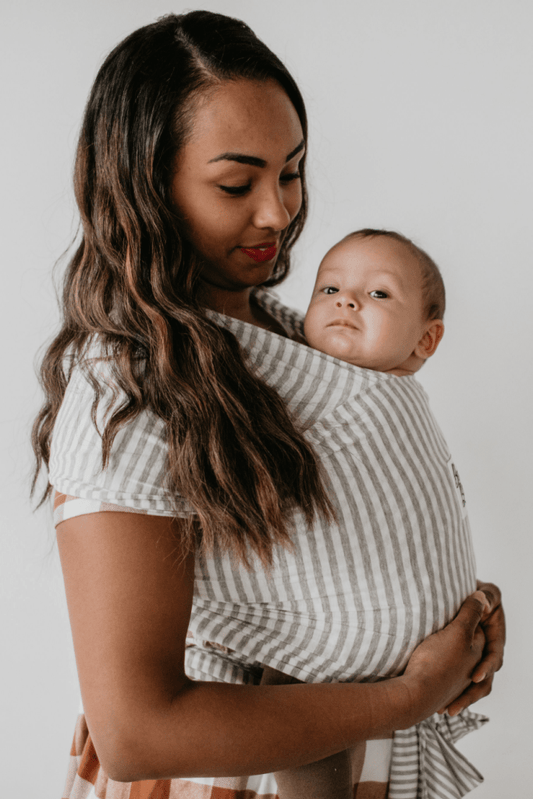 Beluga Wrap Baby Carrier – Shannon, Light Grey Stripe