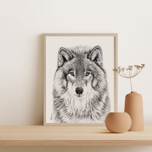Le Portrait du Loup - Art Mural Animalier des Bois