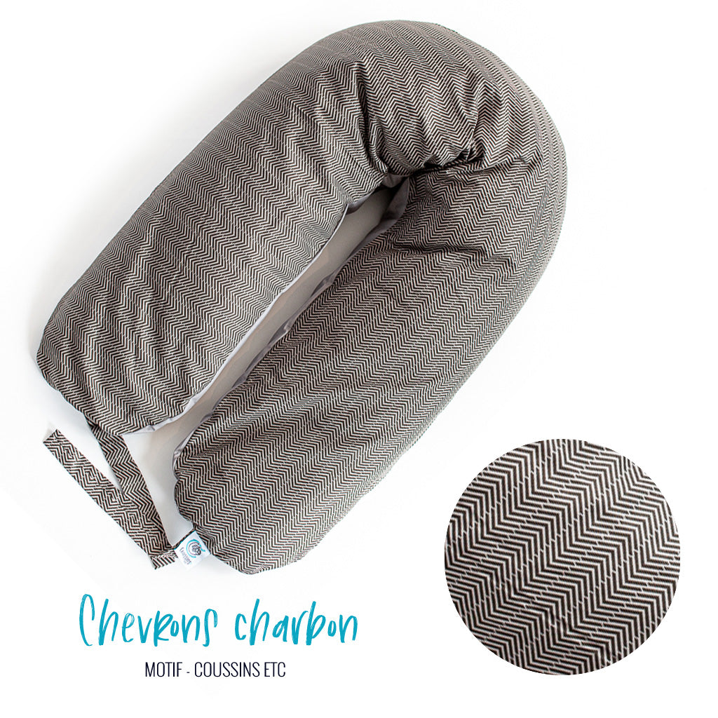Coussin etc. "Chevron charbon"