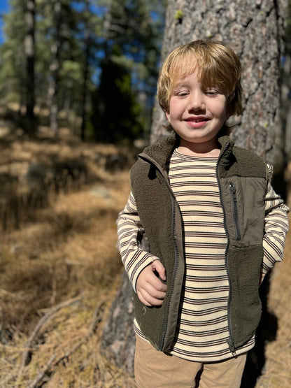 Gilet Sherpa doré | Olive | Me & Henry