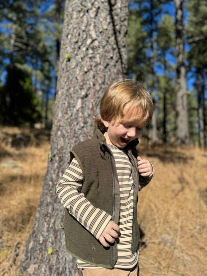 Gilet Sherpa doré | Olive | Me & Henry