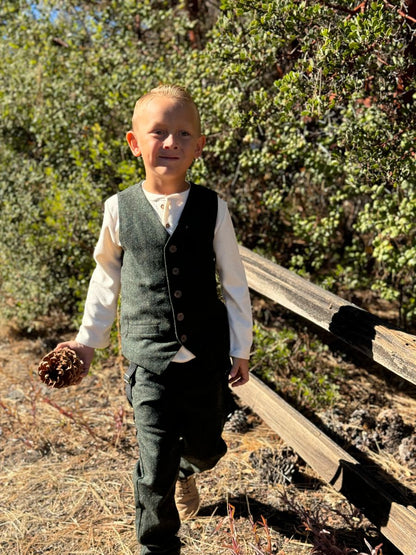 Gilet Victor | Tweed Vert | Me & Henry