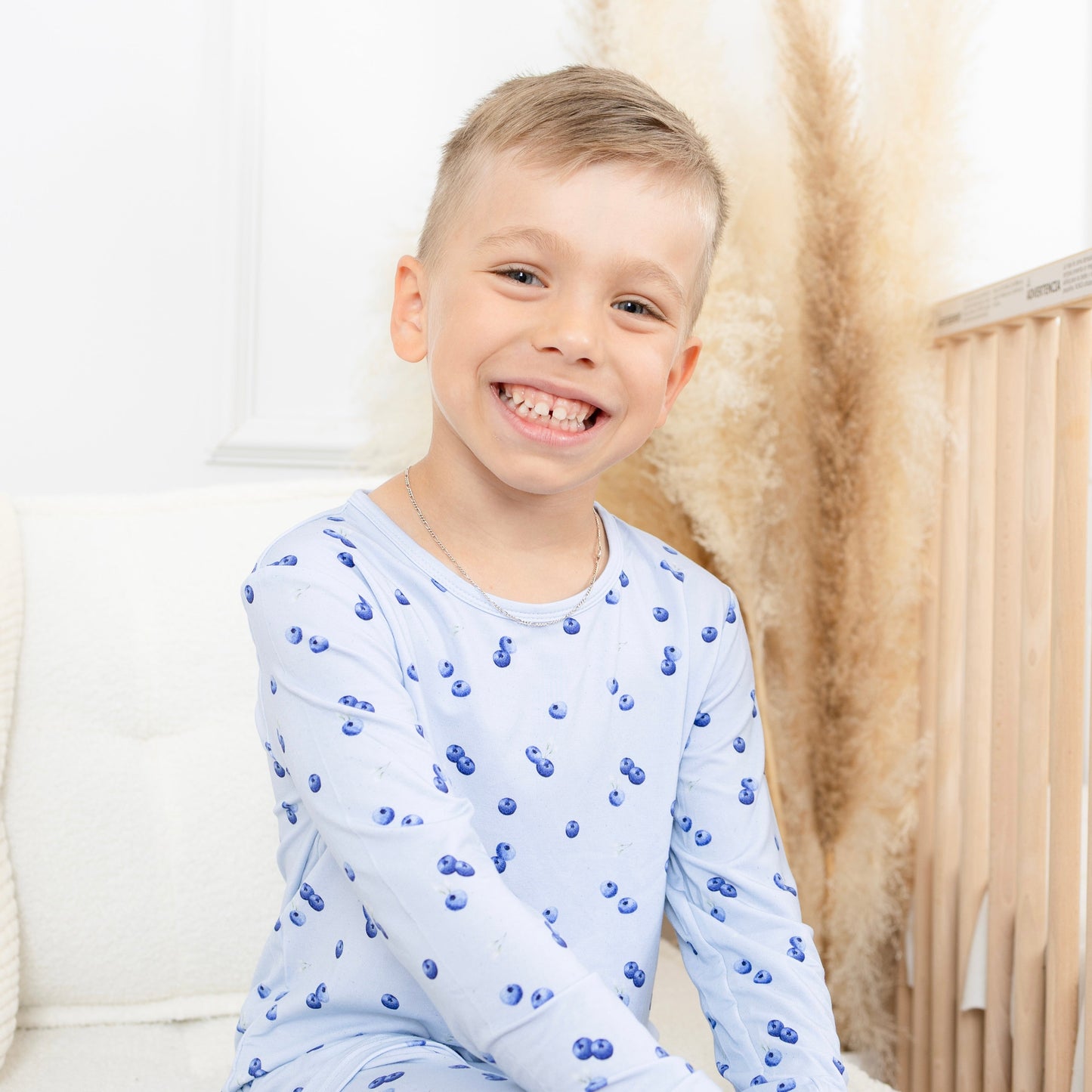 Pyjama bambou - Enfant - Bleuets (2-3-5-6-7 ans)