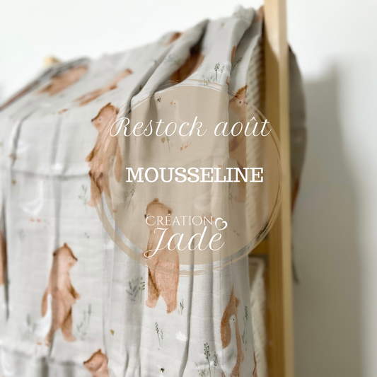 Création Jade Muslin - Bamboo & Cotton - Bears and Geese