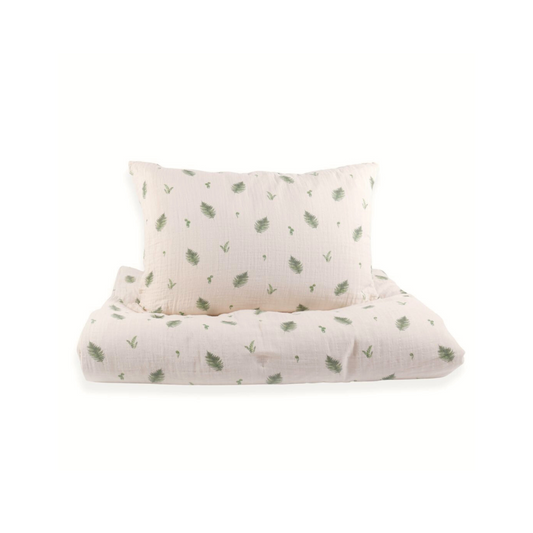 Organic Cotton Muslin Comforter & Pillowcase Set - Fern - PRE-ORDER