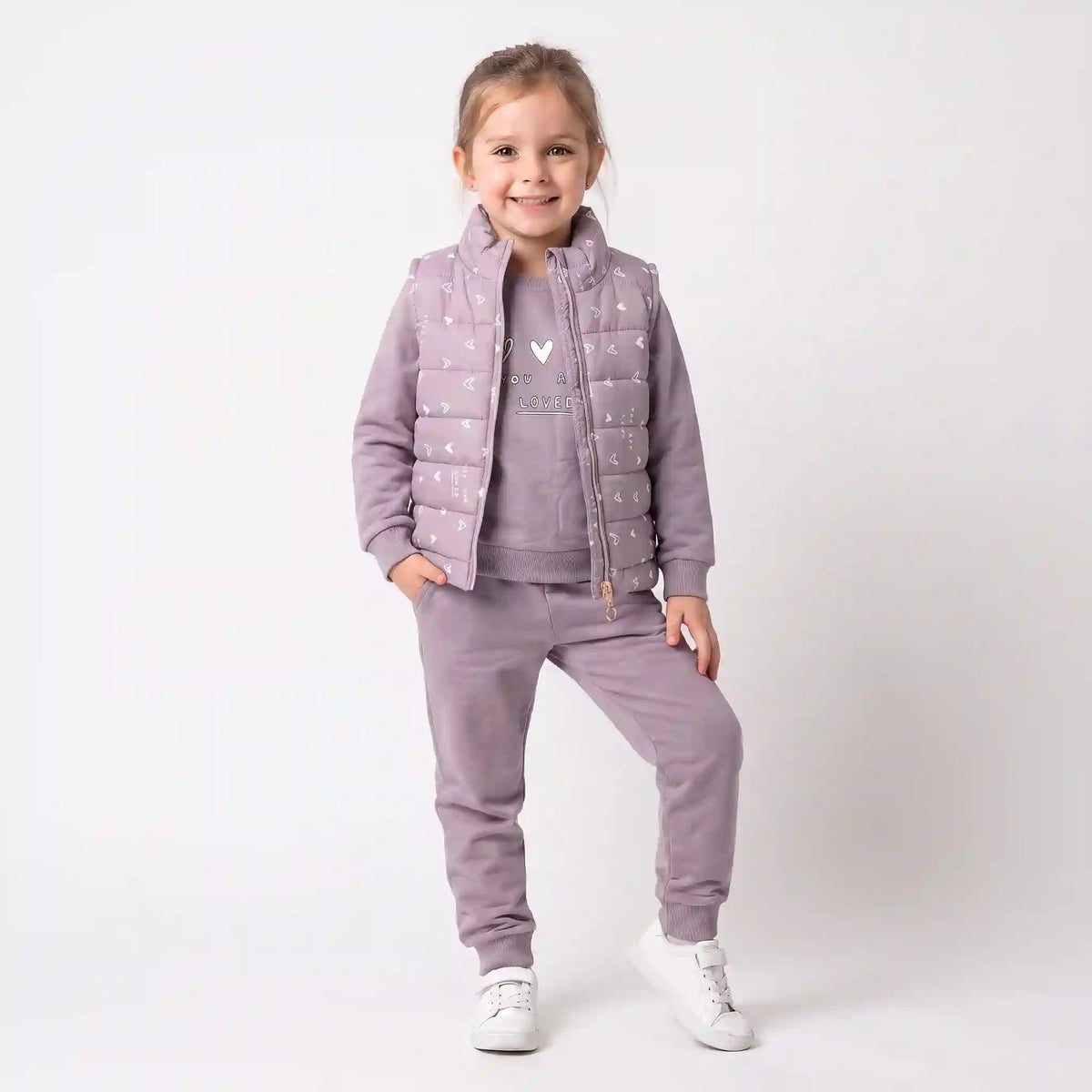 Loved Puffer Vest Set