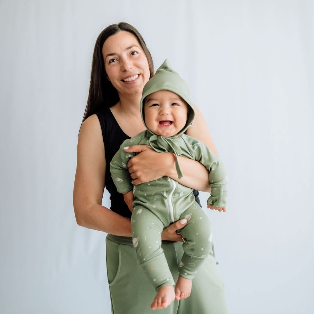 Bamboo Baby Zipper Footed Onesie | Outer Space