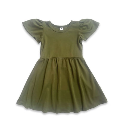 Robe Kaia en bambou pour enfants | Olive