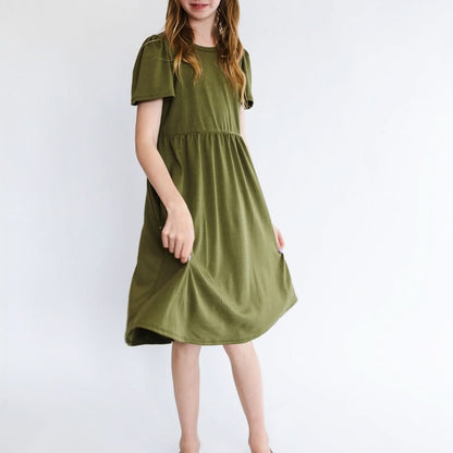Youth Bamboo Kaia Dress | Palm Fronds
