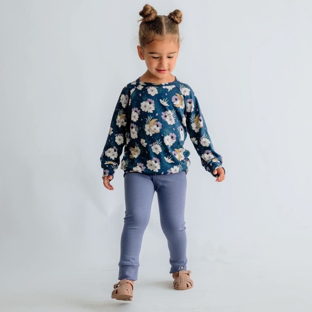 Pull Raglan en Bambou Bébé/Enfant | Motifs Floraux Célestes