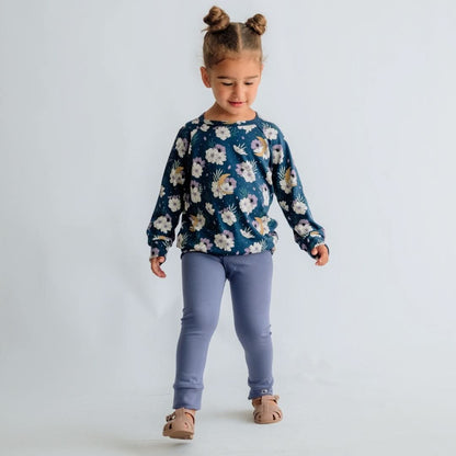 Pull Raglan en Bambou Bébé/Enfant | Motifs Floraux Célestes