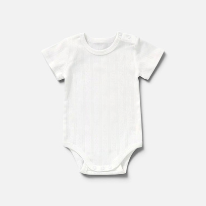 Organic Cotton Pointelle Short Sleeve Romper