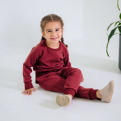 Baby/Kids' Bamboo Fleece Raglan Pullover | Cranberry