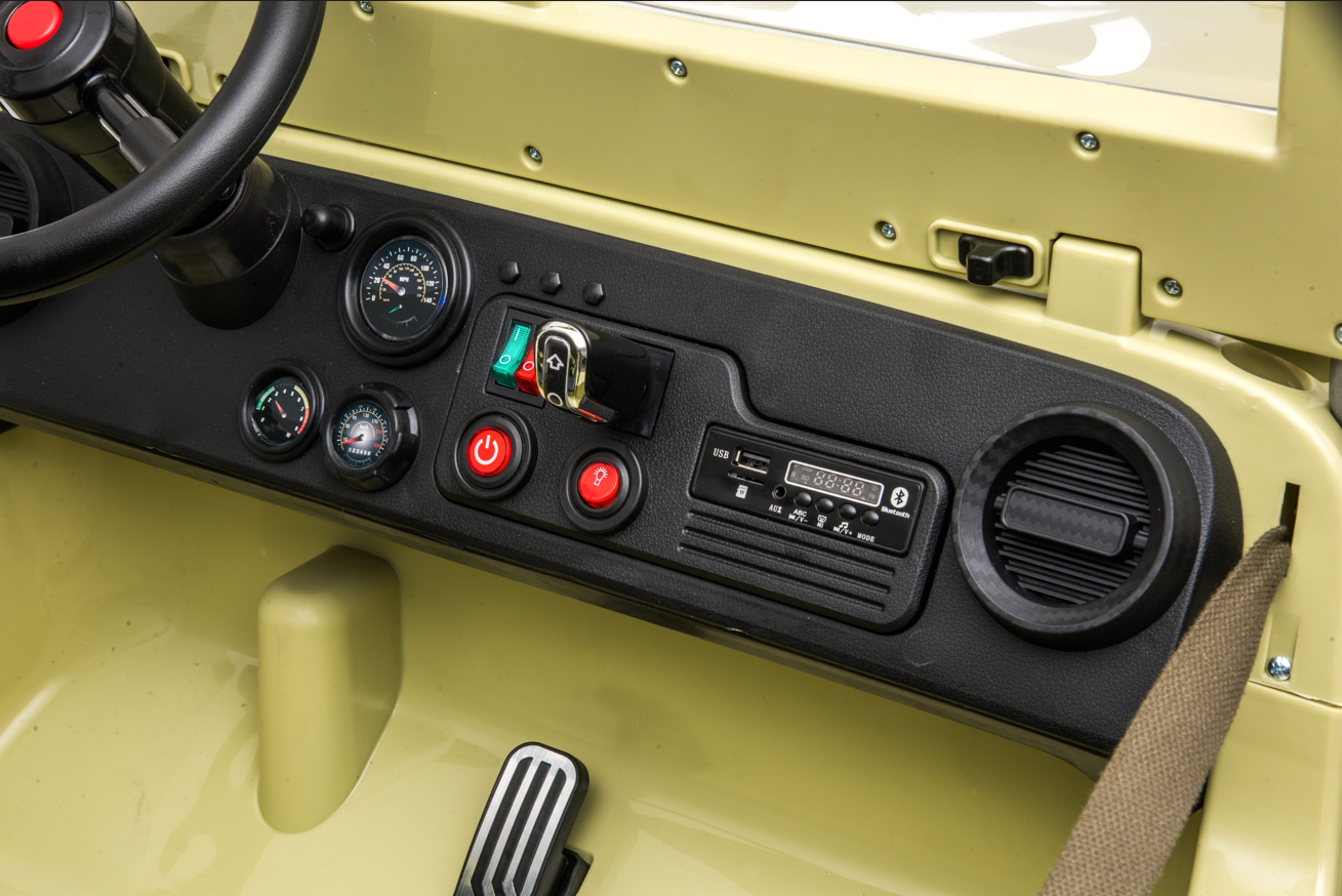Voiture électrique pour enfants 24 V Jeep militaire 3 places DELUXE avec télécommande