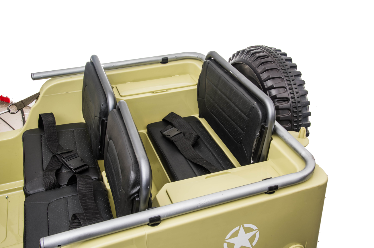 Voiture électrique pour enfants 24 V Jeep militaire 3 places DELUXE avec télécommande