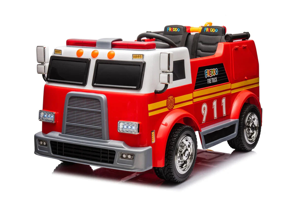 Camion de pompier 24V 2026, voiture électrique biplace pour enfants avec télécommande