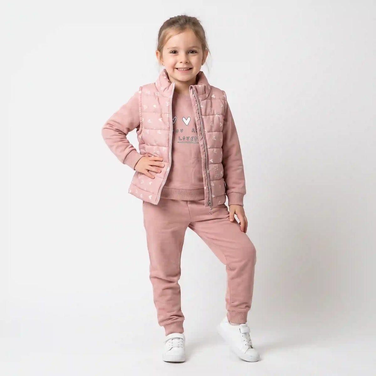 Loved Puffer Vest Set
