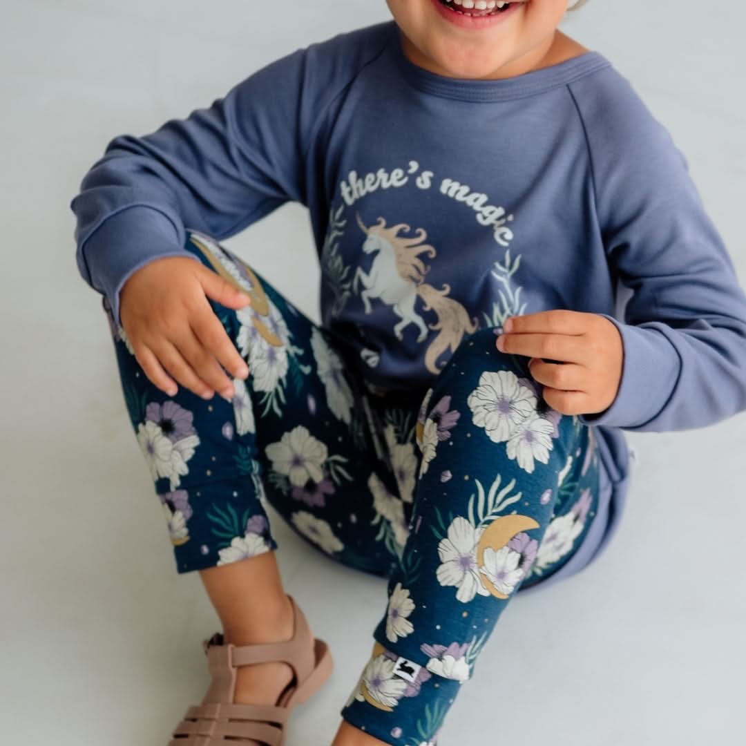 Haut rayé à manches raglan en bambou pour bébé/enfant | Big Energy en noir