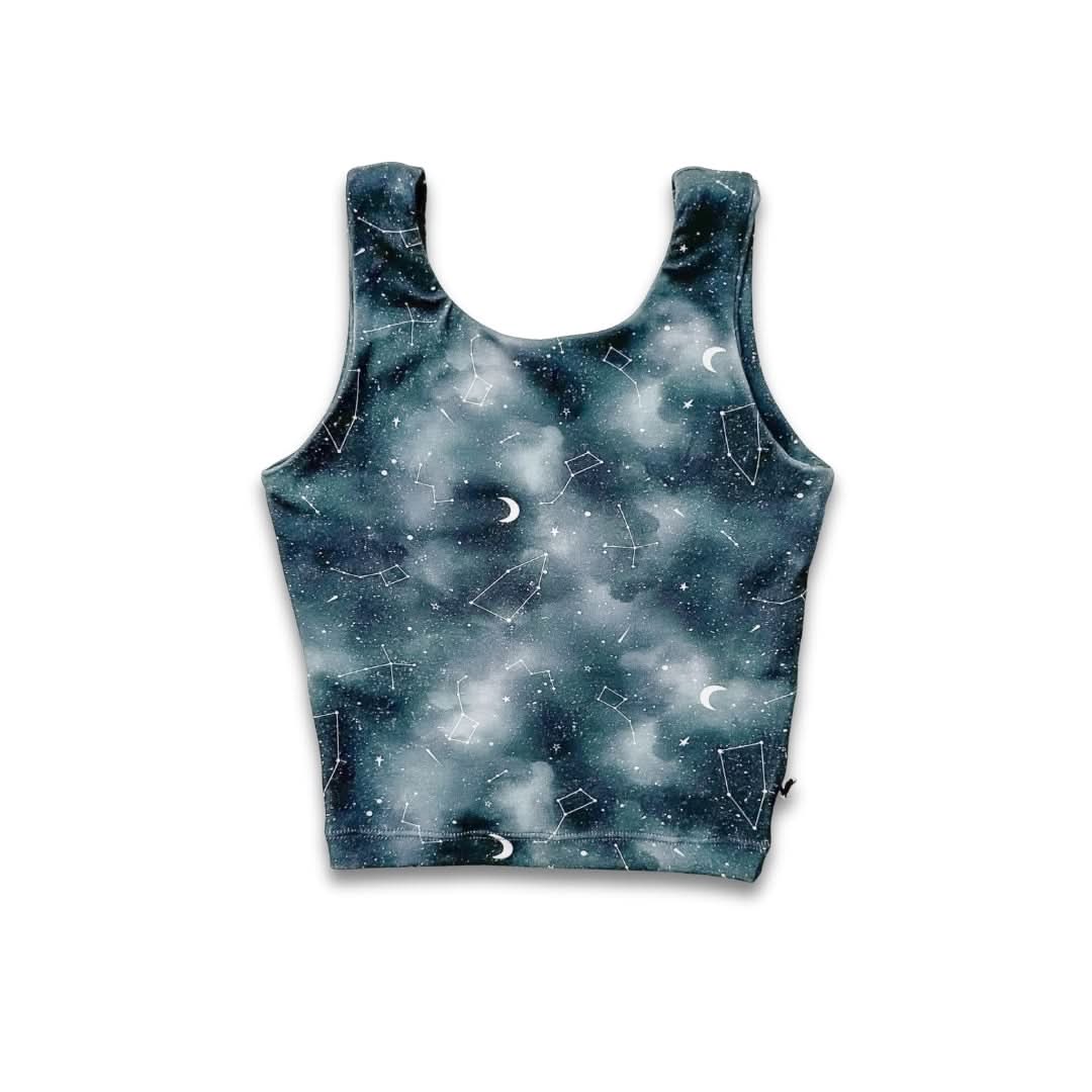 Youth Bamboo Longline Bralette-Style Tank | Celestial Floral