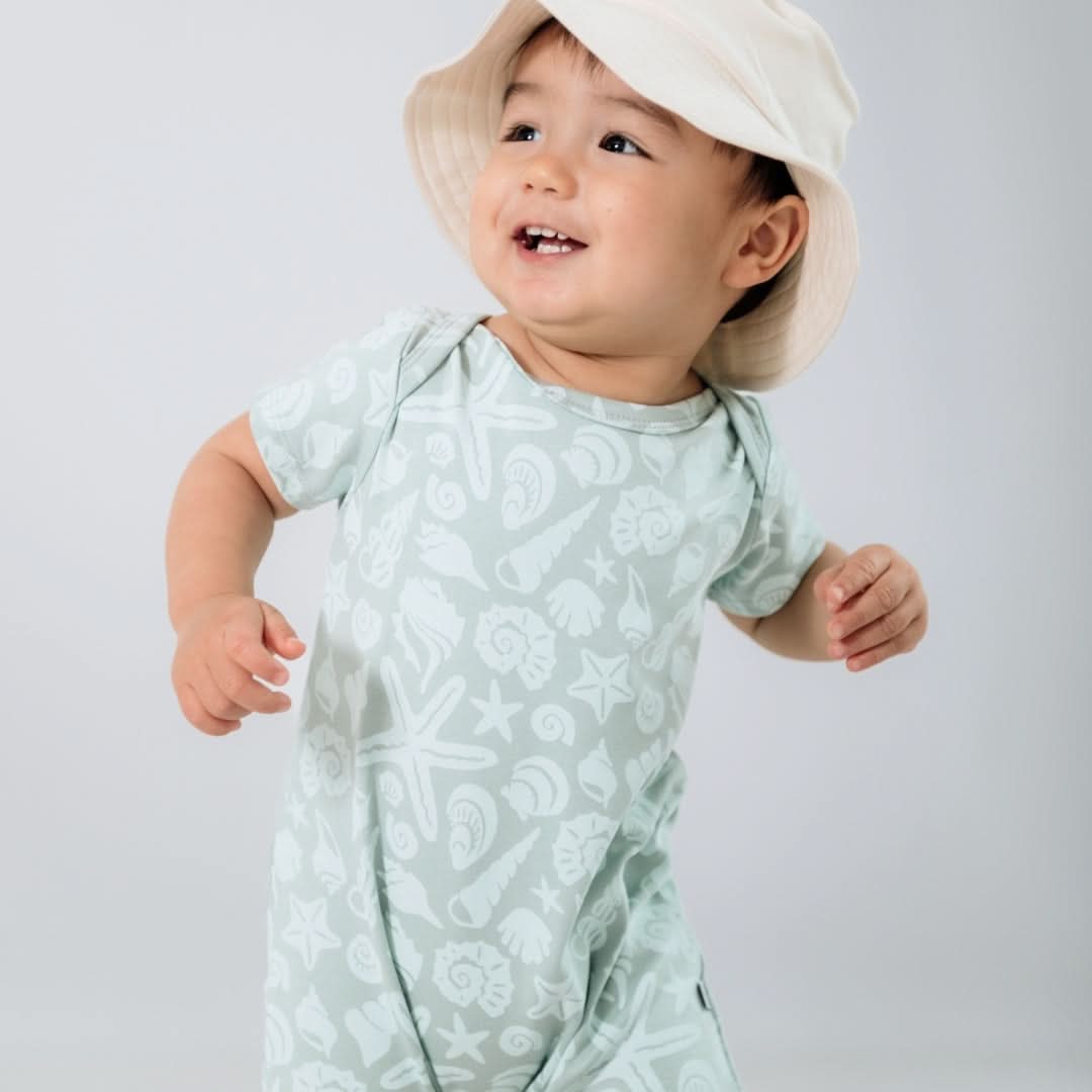 Barboteuse short bébé en bambou | Souvenirs côtiers