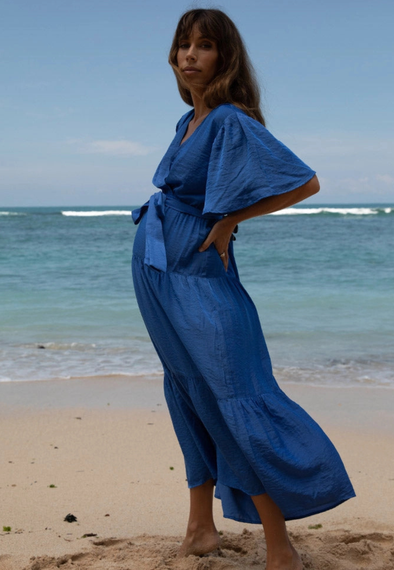 Cara Tie-Waist Maternity Maxi Dress