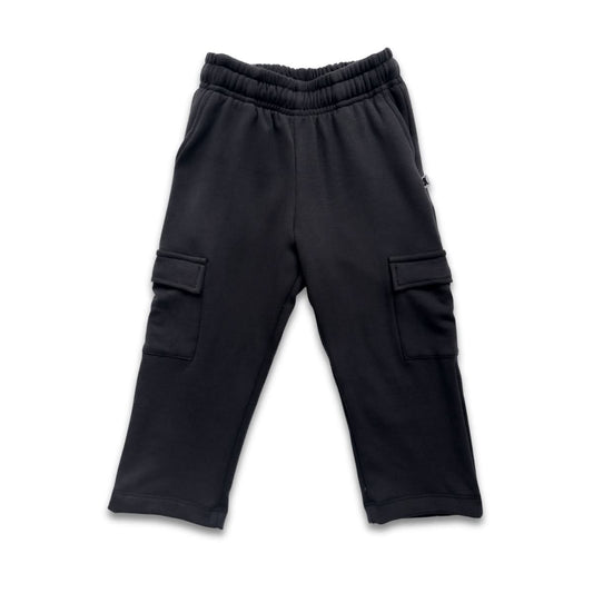 Pantalon cargo en polaire de bambou pour jeune | Noir