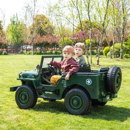 Voiture électrique pour enfants 24 V Jeep militaire 3 places DELUXE avec télécommande