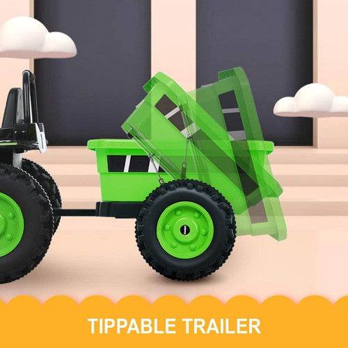 Voiture électrique pour enfants tracteur 6V 2026 avec télécommande et remorque détachable