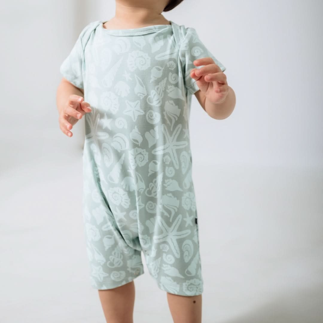 Barboteuse short bébé en bambou | Souvenirs côtiers