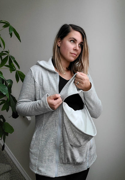 2-in-1 Fleece Baby-Carrying Hoodie