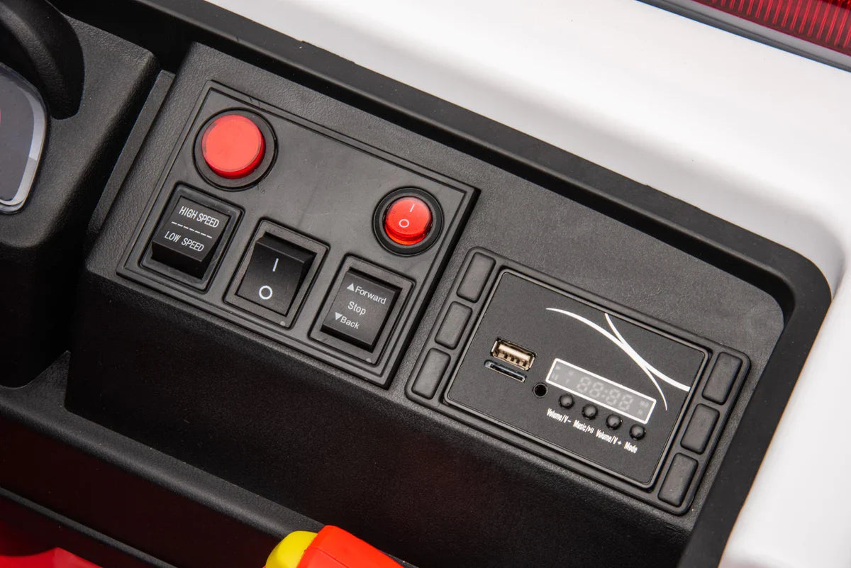 Camion de pompier 24V 2026, voiture électrique biplace pour enfants avec télécommande
