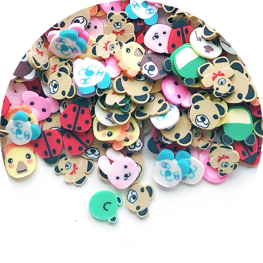 Mélange de tranches Fimo animaux