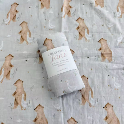 Création Jade Muslin - Bamboo & Cotton - Bears and Geese