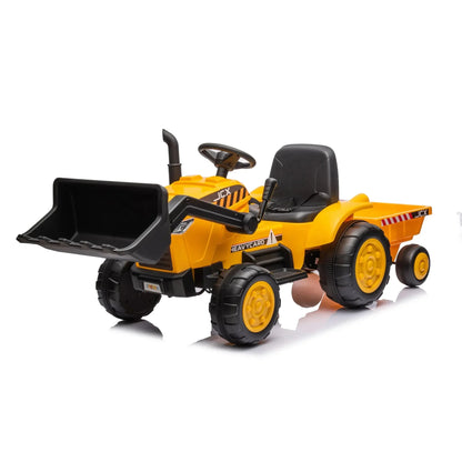 Voiture électrique 12V pour enfant avec télécommande Tracteur Pelleteuse