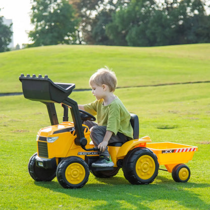 Voiture électrique 12V pour enfant avec télécommande Tracteur Pelleteuse