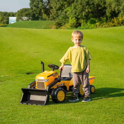 Voiture électrique 12V pour enfant avec télécommande Tracteur Pelleteuse