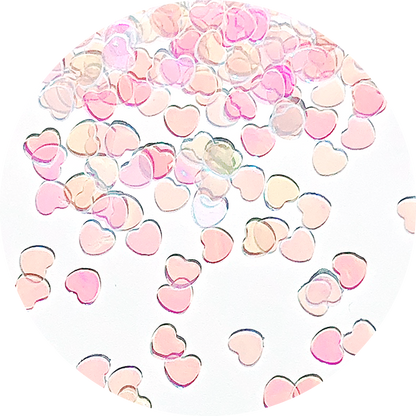 Rainbow Transparent Heart Glitter