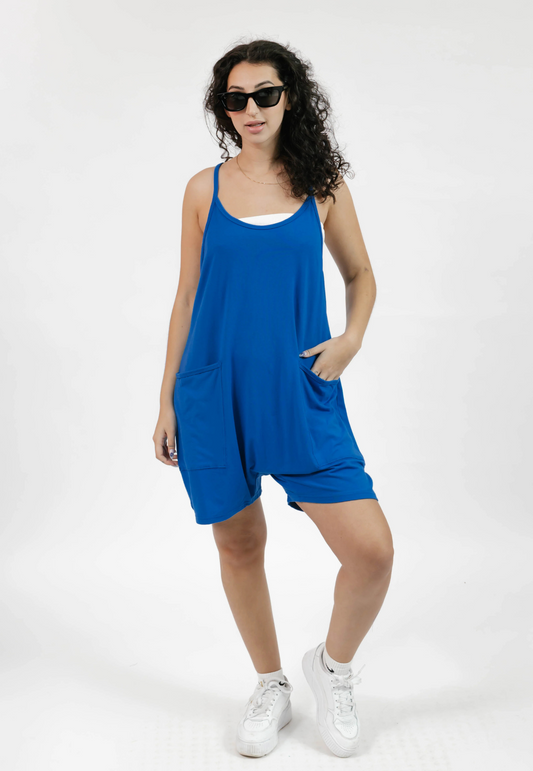 Abigael Shorty Nautical Blue Romper