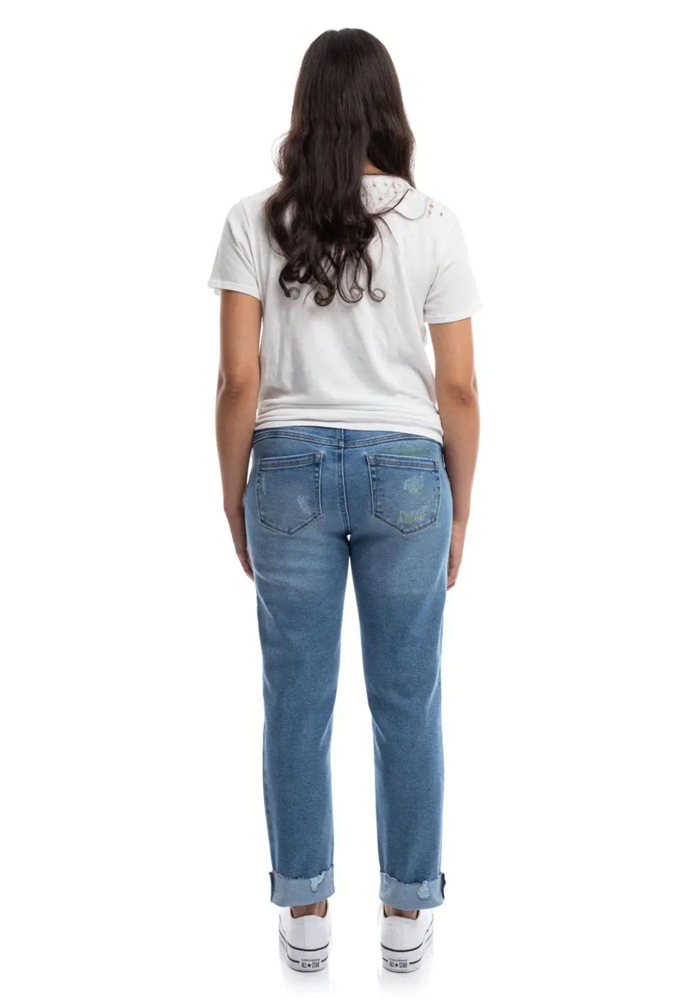Jaimie 27-Inch Cuffed Slim Girlfriend Maternity Jeans