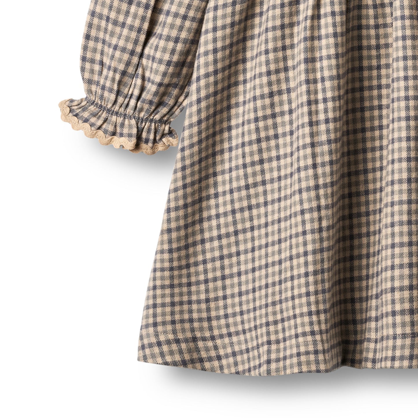 L/S Alissa Dress  | Blue Check | Wheat Kids