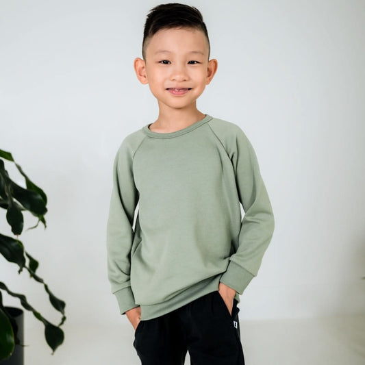 Youth Bamboo Fleece Raglan Pullover | Terracotta