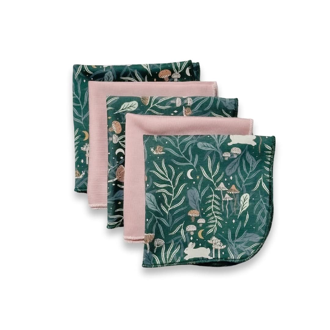 Lingettes Bébé en Bambou (Lot de 5) | Fleurs Célestes