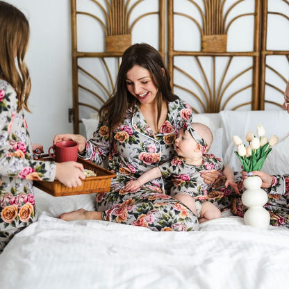 Ladies’ Bamboo Long Sleeve Button-Up Lounge Set | Antique Floral