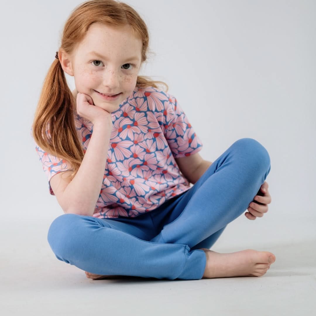 T-shirt bébé/enfant en bambou à imprimé intégral | Fête Flamant rose