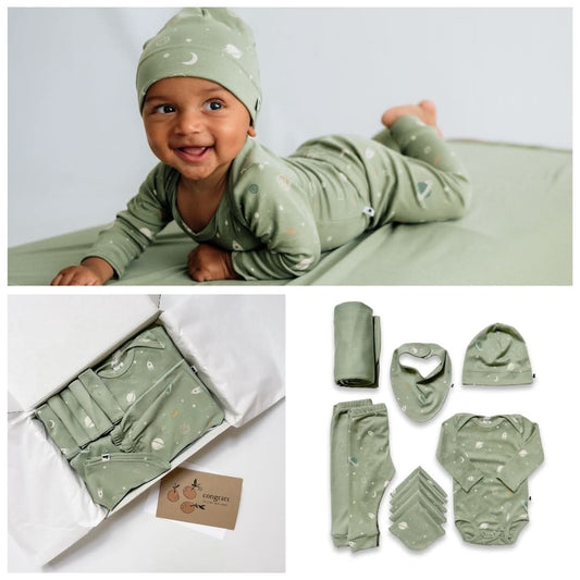 Coffret Cadeau Capsule Bébé en Bambou | Espace & Sauge