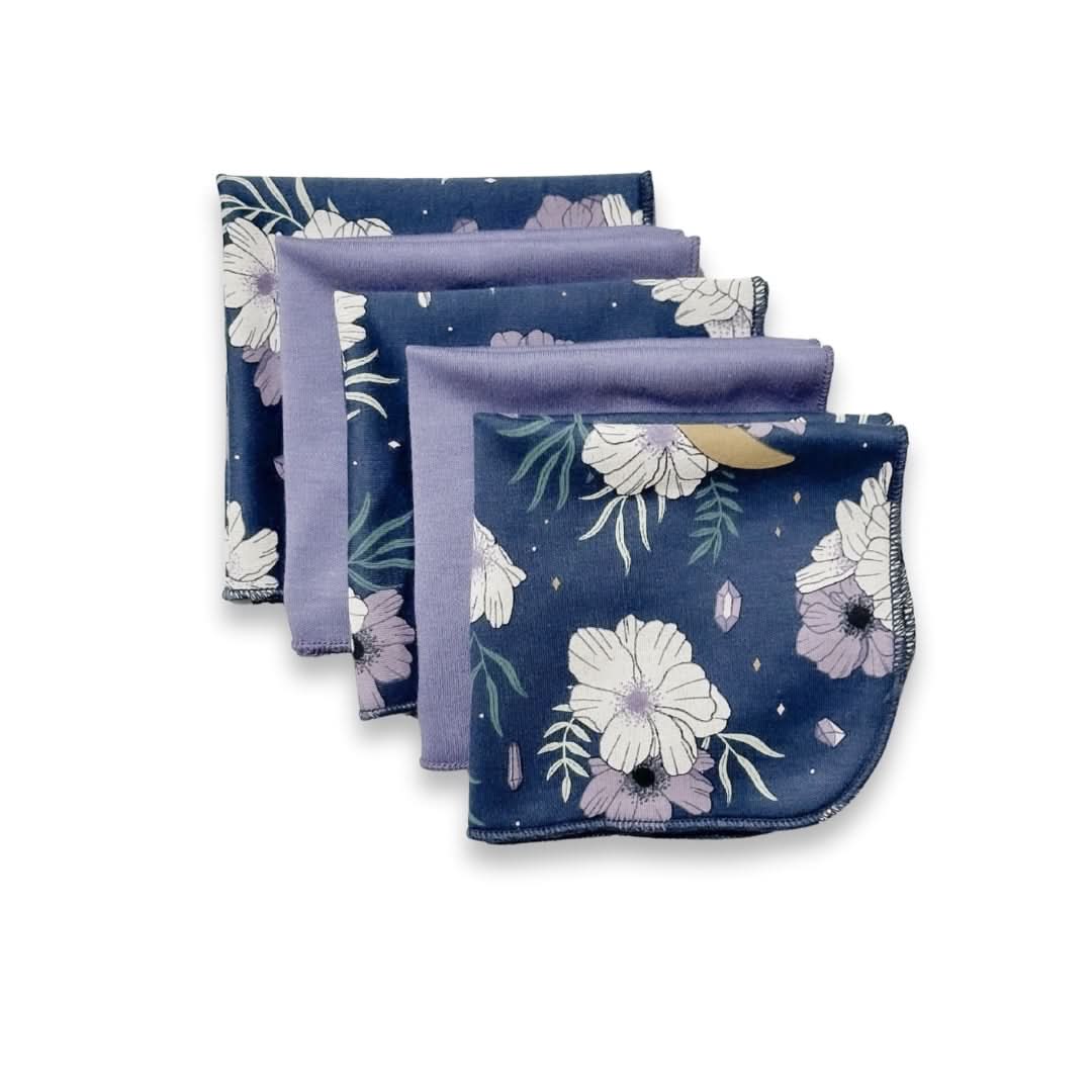 Lingettes Bébé en Bambou (Lot de 5) | Fleurs Célestes