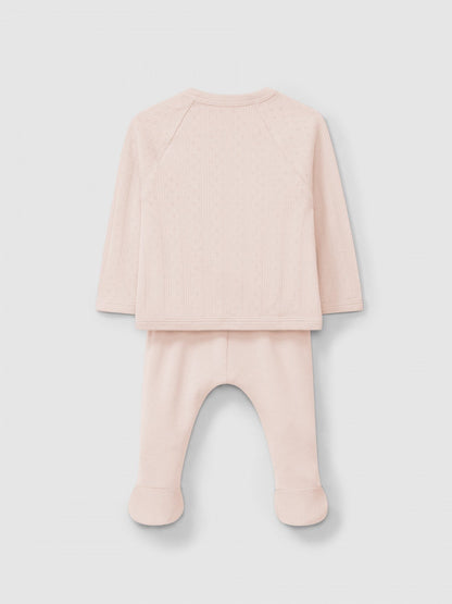Ensemble ajouré trois pièces | Rose | Douillet
