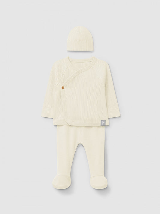 Three-piece set in ribbed jersey | Natural | Snug