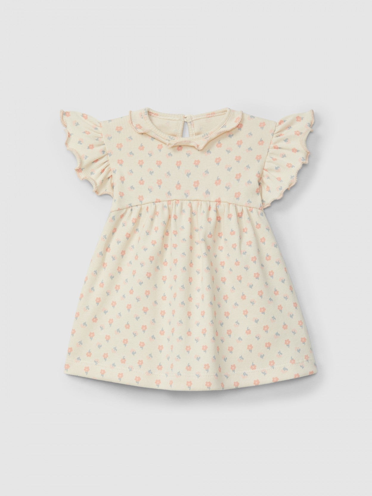 Robe en jersey côtelé imprimé fleuri | Rose | Ajusté