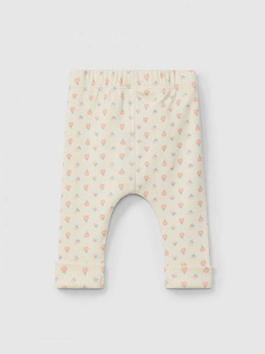 Legging en jersey côtelé imprimé fleuri | Rose | Ajusté